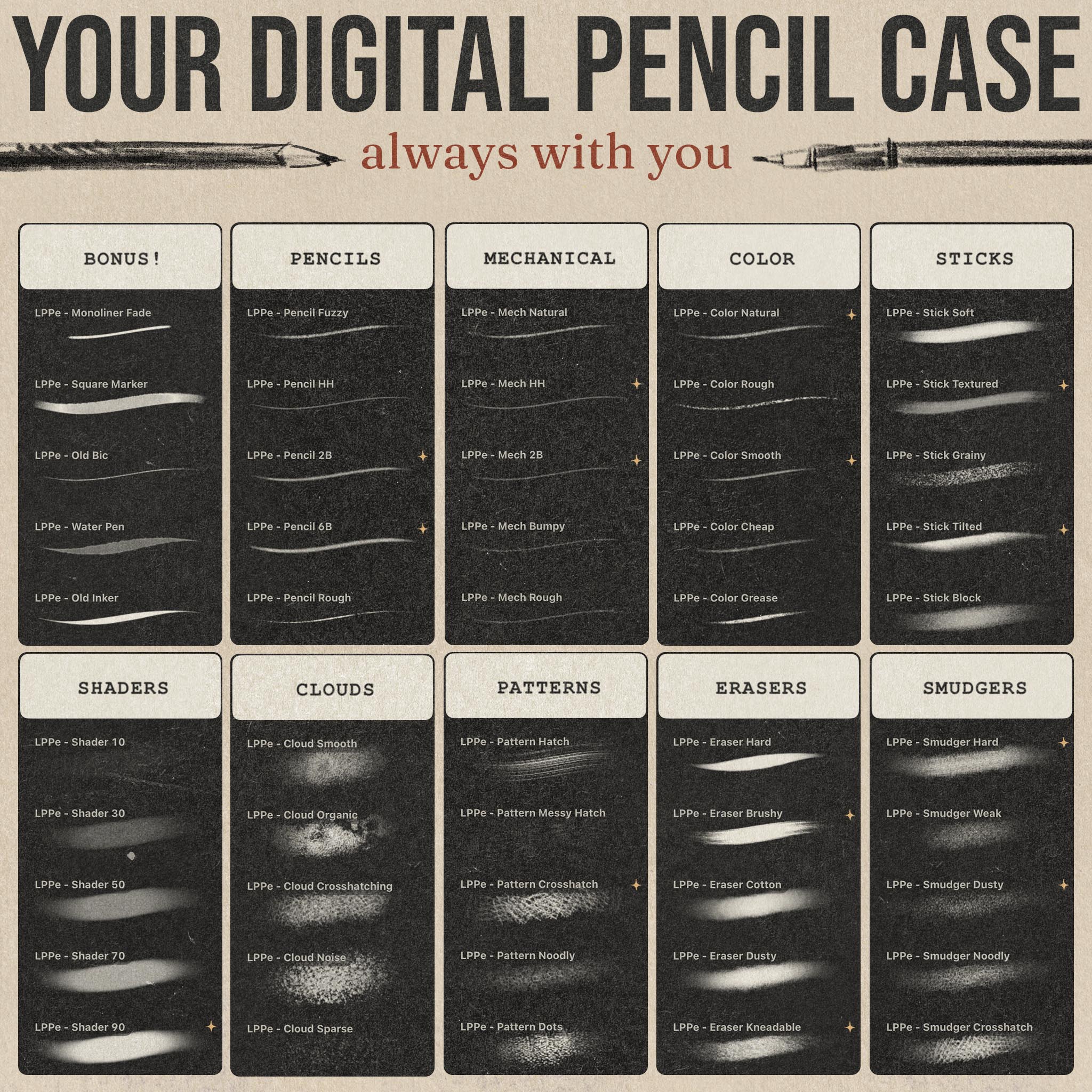 LP Pencil Brushes