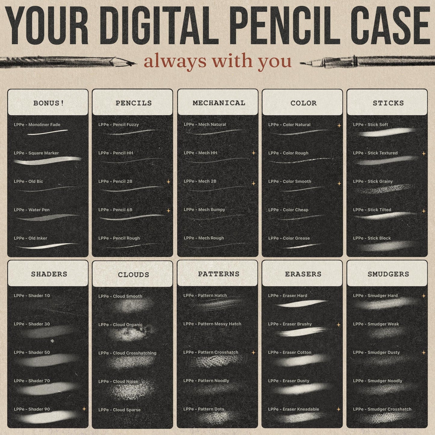 LP Pencil Brushes