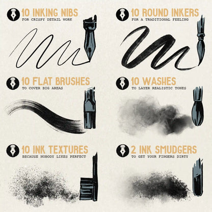 LP Inking Brushes: Authentic Digital Inking Tools - by Lucas Peinador